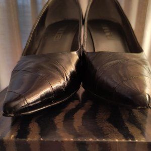 Moda Utopia Black Eel Heels 7.5